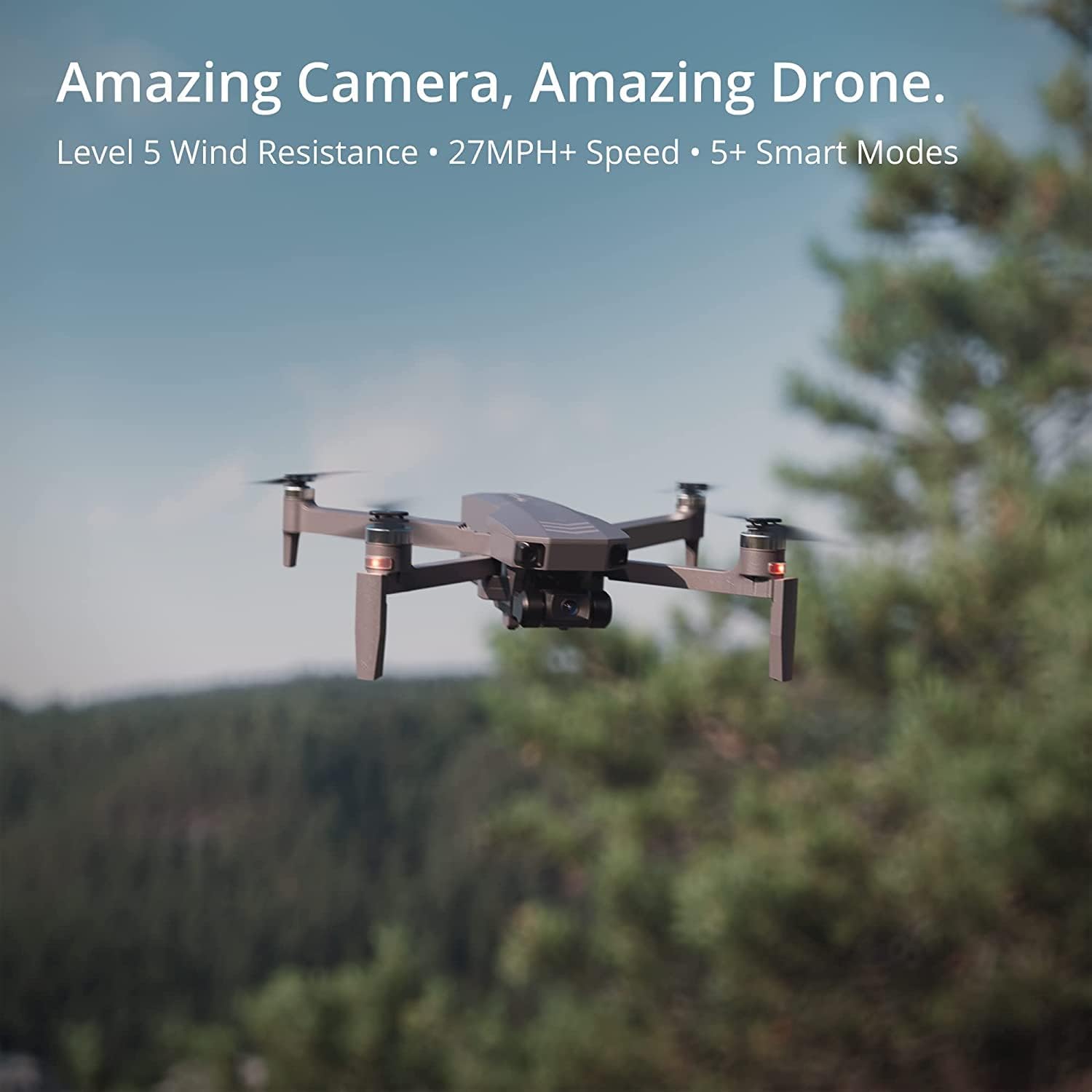 EXO CINEMASTER 2 drone flying in a forest with trees in the background