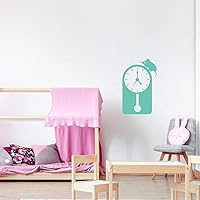 Vista 6 de Decoración de rima de guardería Hickory Dickory Dock Mouse Clock Vinilo Calcomanía de pared para sala de juegos de niños, guardería, biblioteca