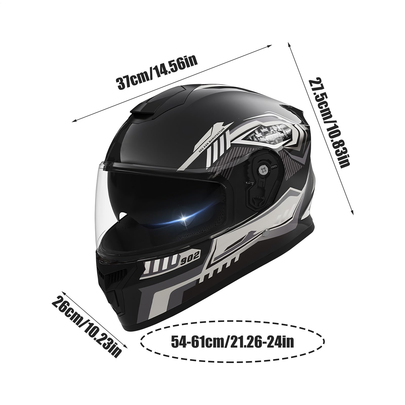 Casco de motocicleta de cara completa para motocross, con bufanda extraíble y visera ajustable, equipo de protección para montar con sistema de ventilación para bicicleta, esquí, nieve, ATV, scooter