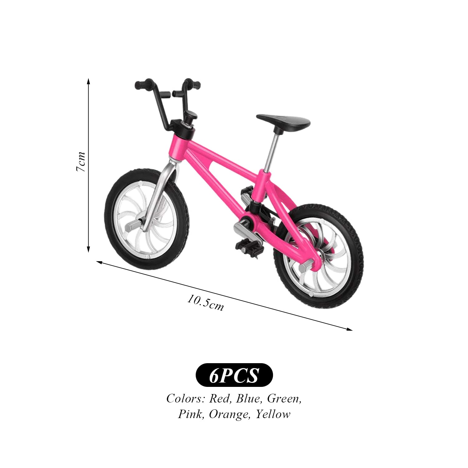 Mini Giocattolo da 6 Pezzi, Bici da Dito, Ornamenti Creativi per Bici in Metallo, Modelli di Bici di Simulazione, Piccoli Ornamenti da Tavolo