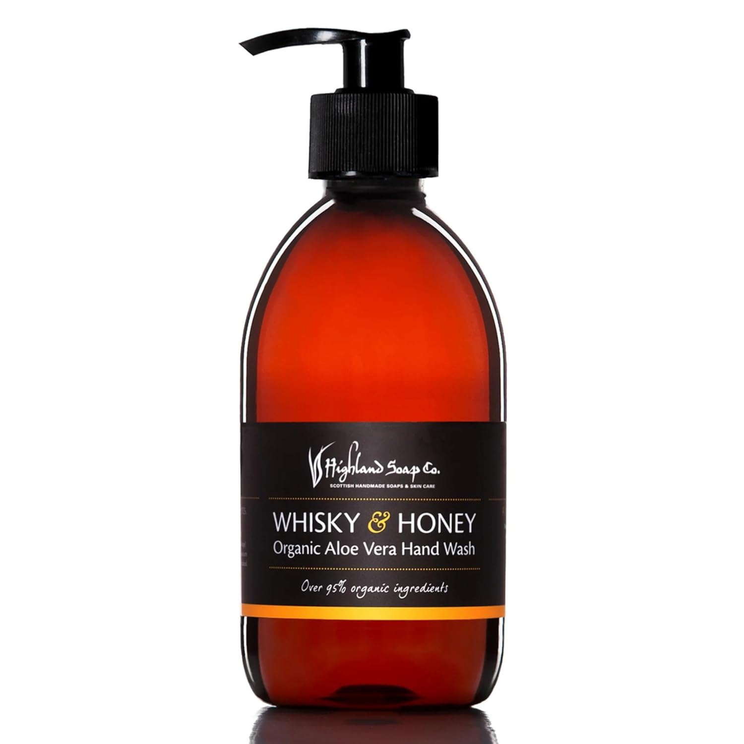 The Highland Soap Company, Organic Aloe Vera Hand Wash, Whisky & Honey, 10oz Bottle (Pack of 1)