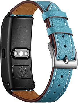 AISPORTS 18mm Quick Release Leather Watch Band for Huawei Talkband B5, Huawei Watch, Withings Activite, Nokia, Fossil, LG, Asus Smart Watch Replacement Band Mens Womens Wrist Band Bracelet, Blue