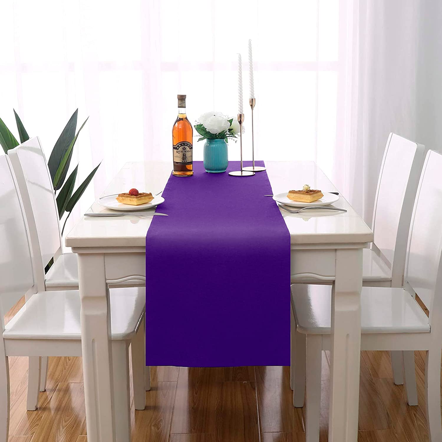 Confezione da 12 tovaglie rettangolari in raso per matrimoni, in seta brillante, tessuto liscio, per Natale, matrimoni, banchetti, feste, eventi, decorazioni per la tavola (145 x 274 cm, verde scuro