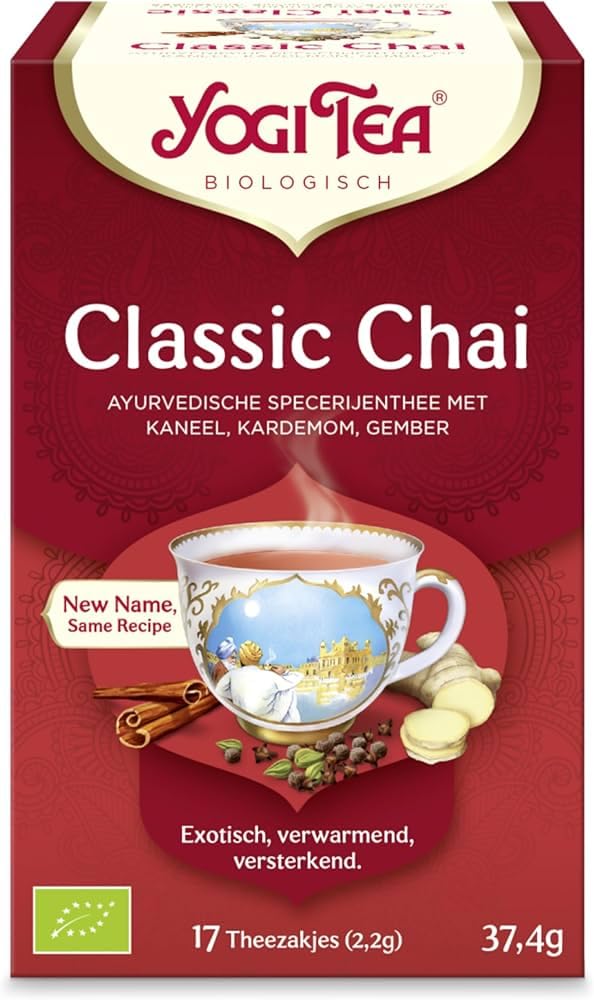 Classic, Organic Spice and Herbal Tea, Caffeine Free, Blend of Cinnamon, Cardamom and Ginger, 6 Packs x 17 Tea Bags (102 Teabags Total)