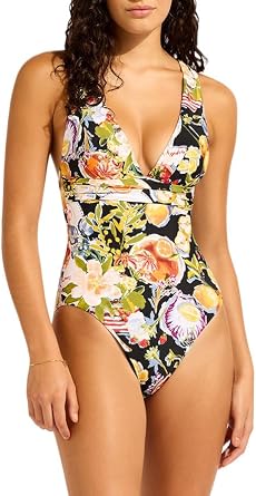 Seafolly Hothouse Flowers Cross Back One Piece