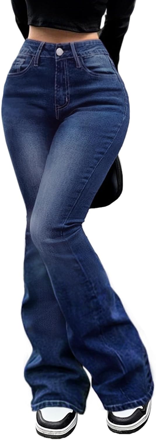 Flare Jeans for Women Plus Size Bootcut Jeans for Women Embroidered Jean for Womens High Waisted Bell Bottom Pants - Image 2