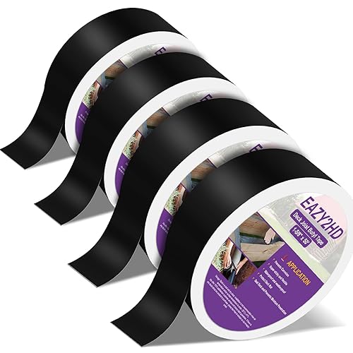 Eazy2hD Cinta de viguetas de cubierta para cubiertas de 1-58 pulgadas x 50 pies, 4 paquetes, cinta de butilo impermeable y anticorrosión para la