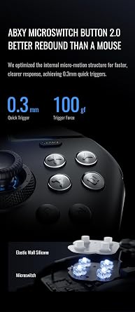 Flydigi Vader 4 Pro Gaming Controller, Force-Adjustable Joystick, Knob-Adjusted Resistance, Vibration Triggers, Remappable Buttons, 1000Hz Polling Rate, 1ms Latency, Multi-Connection