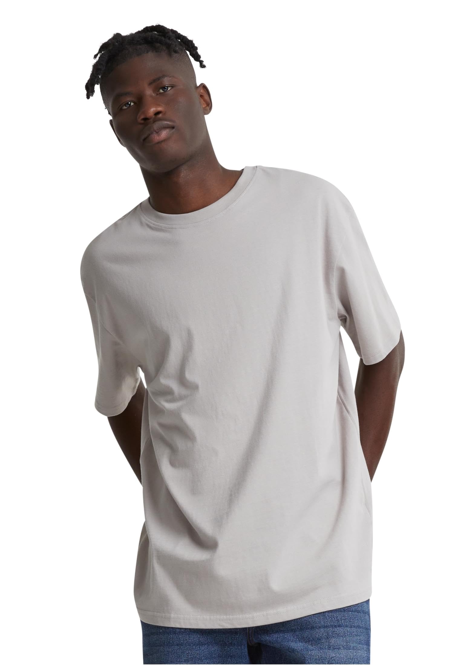 Urban Classics Men's Gris Oversized T-Shirt Heavy