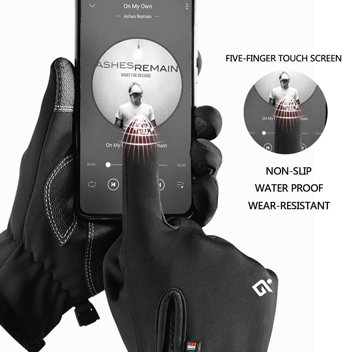 Habiba Mitones Guantes de Pantalla táctil, Guantes Deportivos de Ciclismo para Correr para Hombres y Mujeres, Guantes de Dedos completos Ligeros con Forro cálido de Invierno Útil