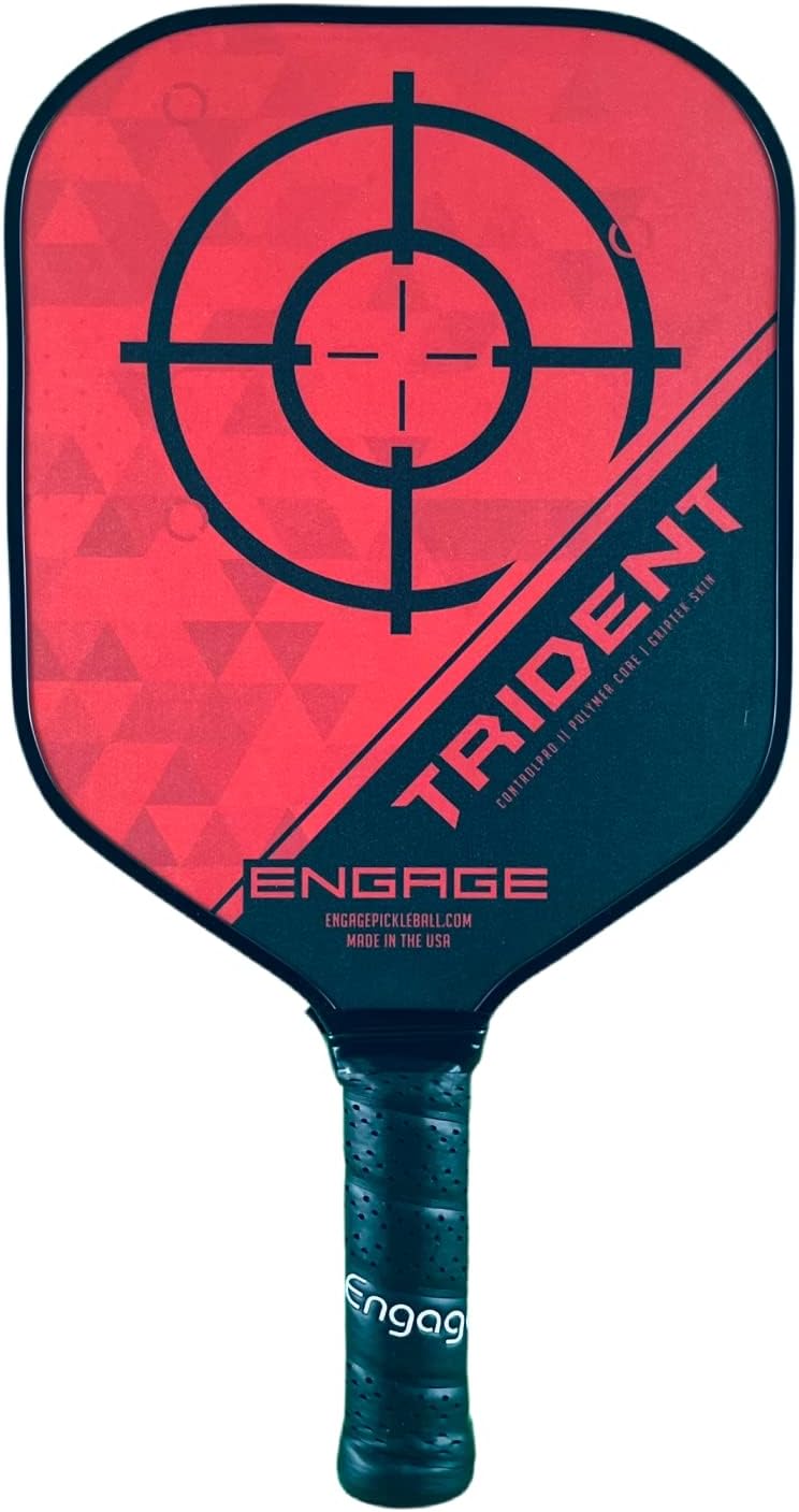 Engage Pickleball Trident Pickleball Paddle - Pickleball Paddles with Polymer Core - USAPA Approved Pickleball Paddles Pickleball Rackets for Adults - Standard (Red Horizon)