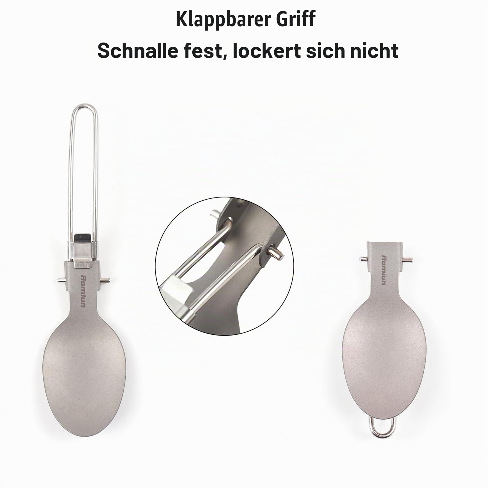 8-in-1-Camping-Teller-Set mit 5 Titan-Pfannen und klappbarem Gabel, Löffel, leichtes Geschirr, Outdoor-Besteck für Grill, Küche, Wandern, Picknick