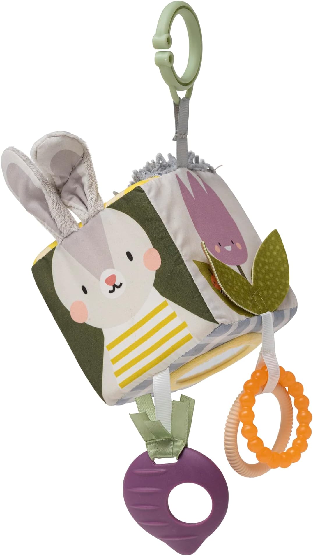 Activity Cube, Newborn & Baby Developmental Activity Toy. Use on Strollers, Bassinets, Crib & Car Seats. with A Mirror, Teether. Curiosity Booster, for Toys for 3-6 Month Old Baby Boy & Girl