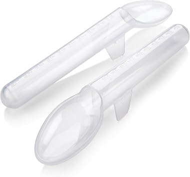 Calibrated Medicine Spoon for Kids, Baby & Toddler - Pack of 2 - 2 Tsp/10 mL Capacity Plastic Oral Liquid Dose Medication Graduated Dispenser