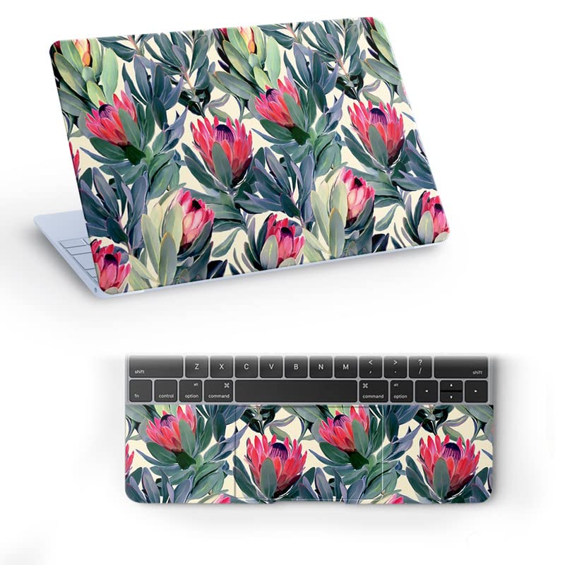 Galaxsia Floral/Flower D13 Top+Wrist Pad Vinyl Laptop Skin/Sticker/Cover for 14 Inches Laptops Laminated-Removable-HD Quality Compatible for Hp-Dell-Sony-Lenovo-Asus etc.(13.8x9.6 Inches)