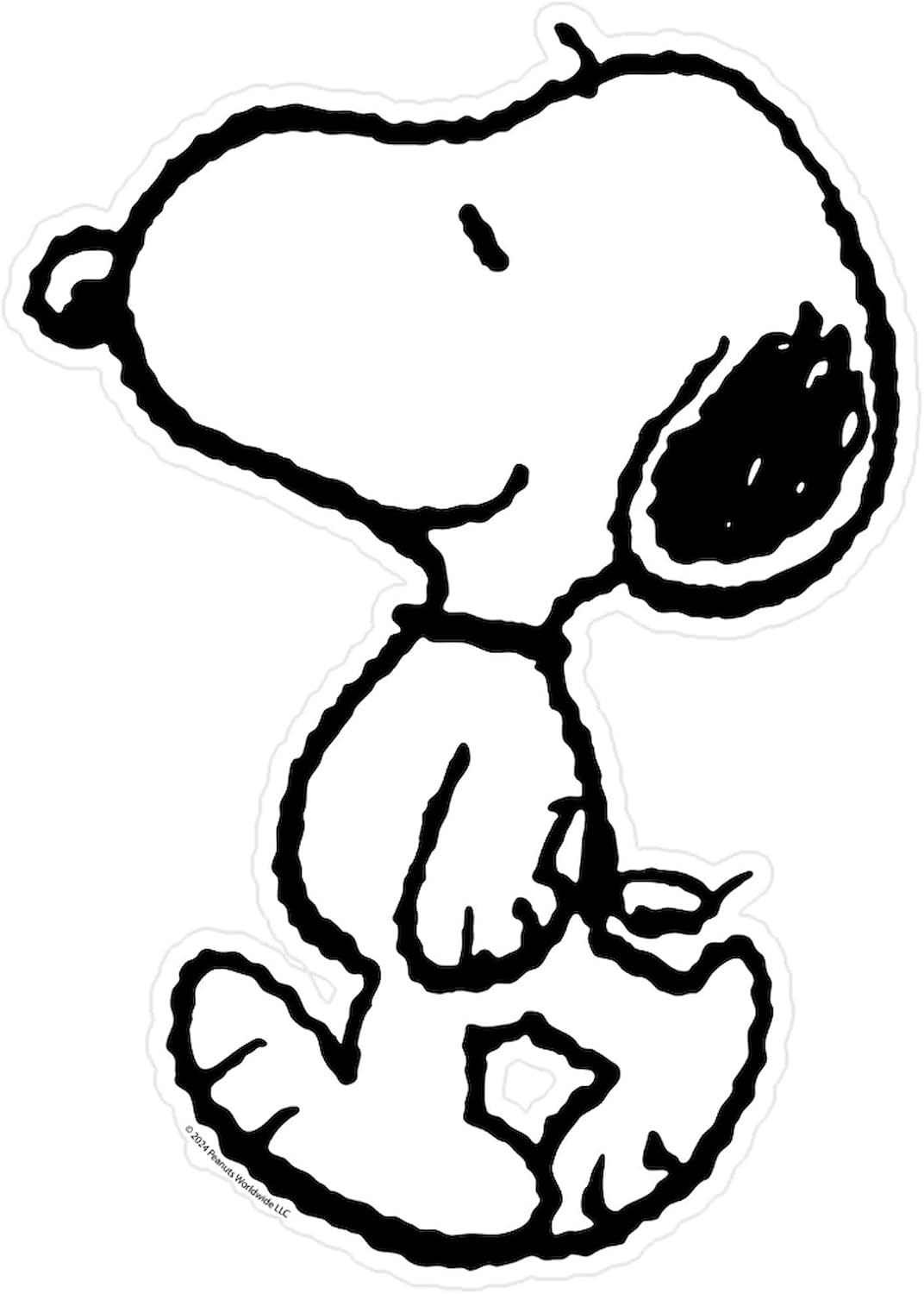 CafePress Snoopy Walking Left Large Die Cut Sticker, 8.75" x 8.75" Matte Finish