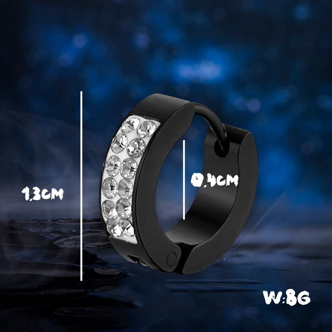 2 Paio Cerchio Piccoli In Acciaio Inossidabile Orecchino A Clip Neri Unici Acciaio Chirurgico Set Da 4Mm*9Mm