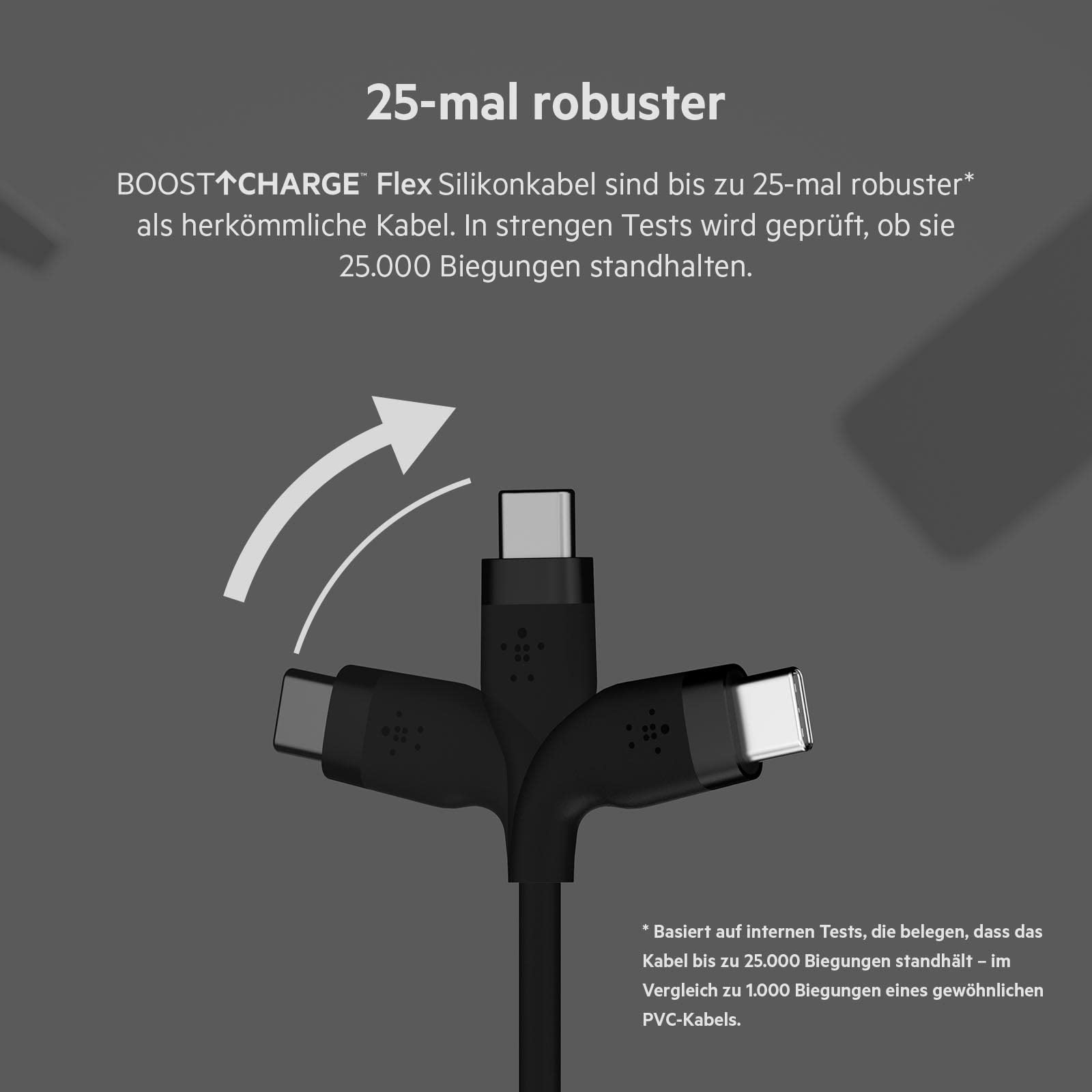 Belkin BoostCharge Flex Silikon-USB-C-/USB-C-Ladekabel, USB-IF-zertifiziertes USB C Kabel für iPhone 16, iPhone 15, Samsung Galaxy S24, S24 Ultra, Note, Google Pixel, iPad Pro, 3 m – Schwarz