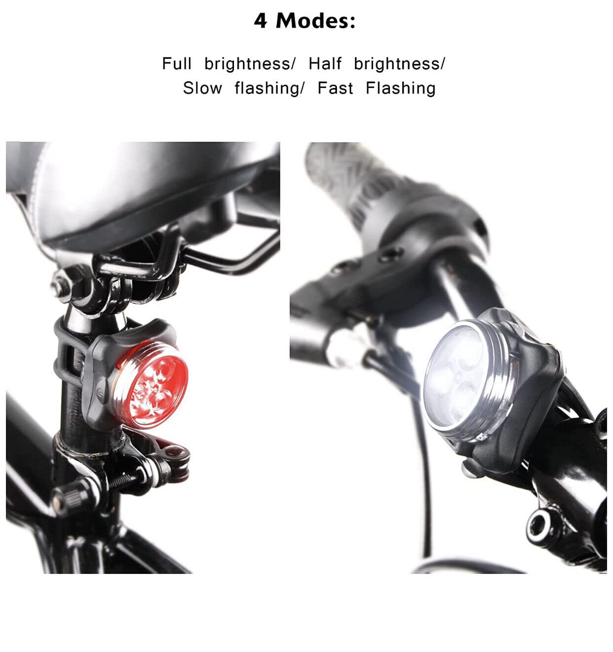 Juego de luces LED recargables para bicicleta, faros delanteros superbrillantes y luces LED traseras para bicicleta, baterías de litio de 650 mAh