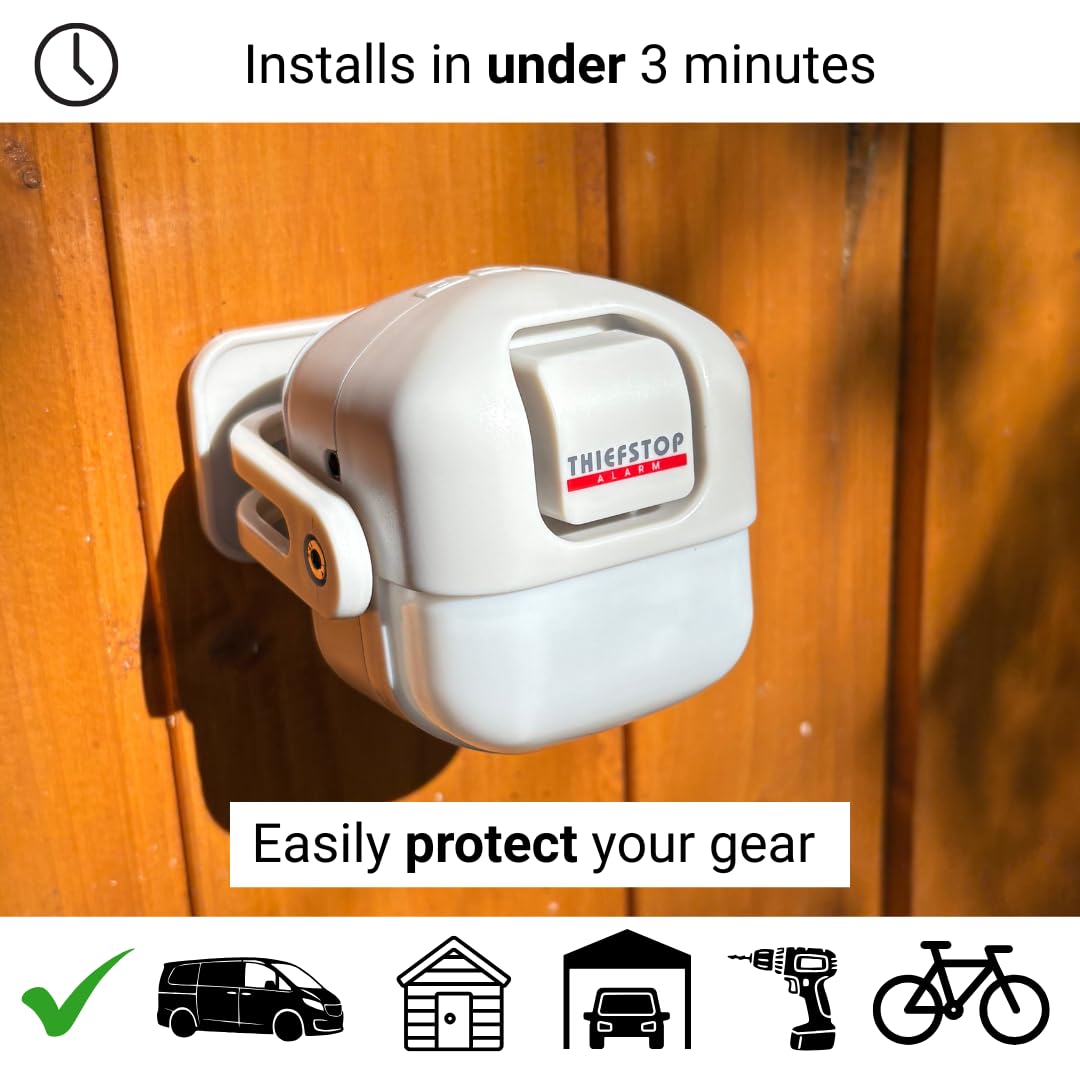 Alarma de cobertizo y sensor de movimiento de seguridad para el hogar, sensor PIR de 120 dB, alarma inalámbrica alimentada por batería para cobertizo, garaje, taller, seguridad de furgoneta