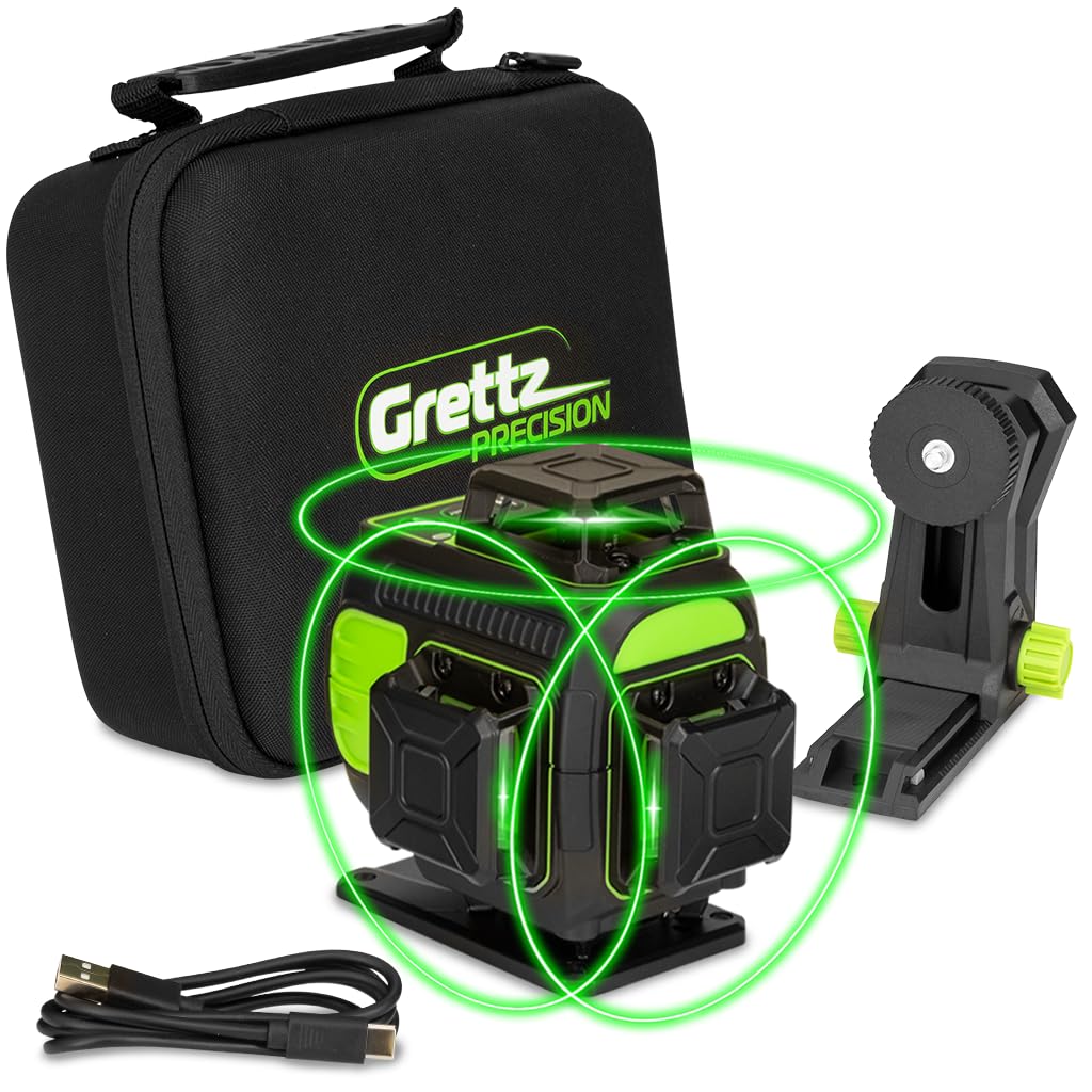 Grettz G4D 4 Plane USB-C Multi Line Green Beam Laser