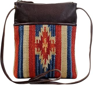 Myra Bag Flaming Small & Cross-Body Bag Upcycled Cotton & Cowhide Leather S-3068