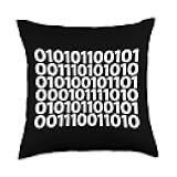 Binary Code white font version Throw Pillow