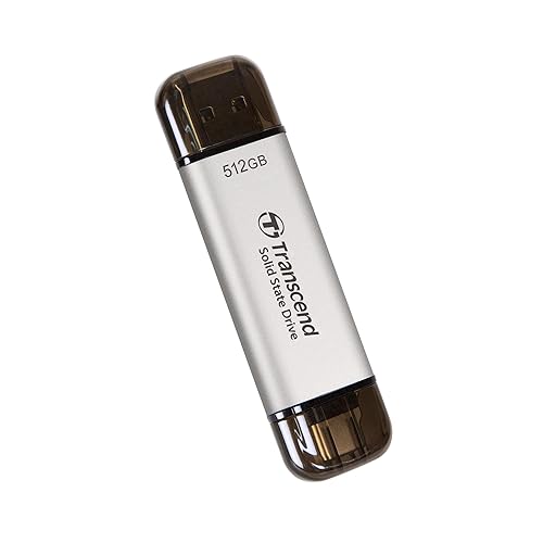 Transcend SSD externo de 512 GB, hasta 1,050 MBs, unidad flash para Pixel 10iPhone17,16,15 y iPad y Mac WindowsAndroidTabletPC, USB 3.2 Dual Thumb