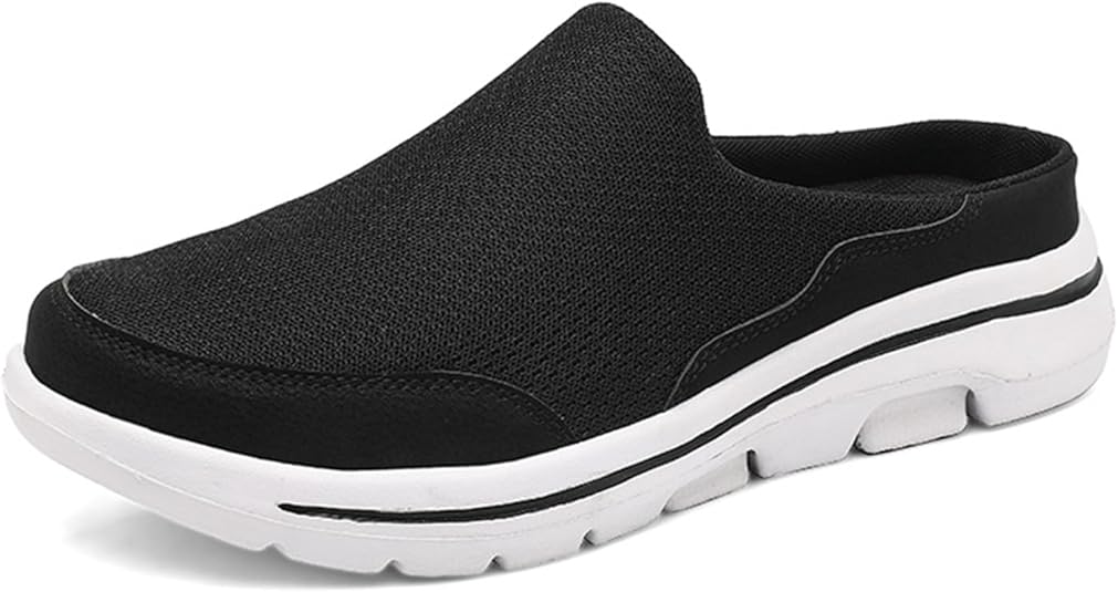 Men's Knit Slip-On Sneakers - Wide Width, Arch Support, Breathable Mesh Walking Shoes