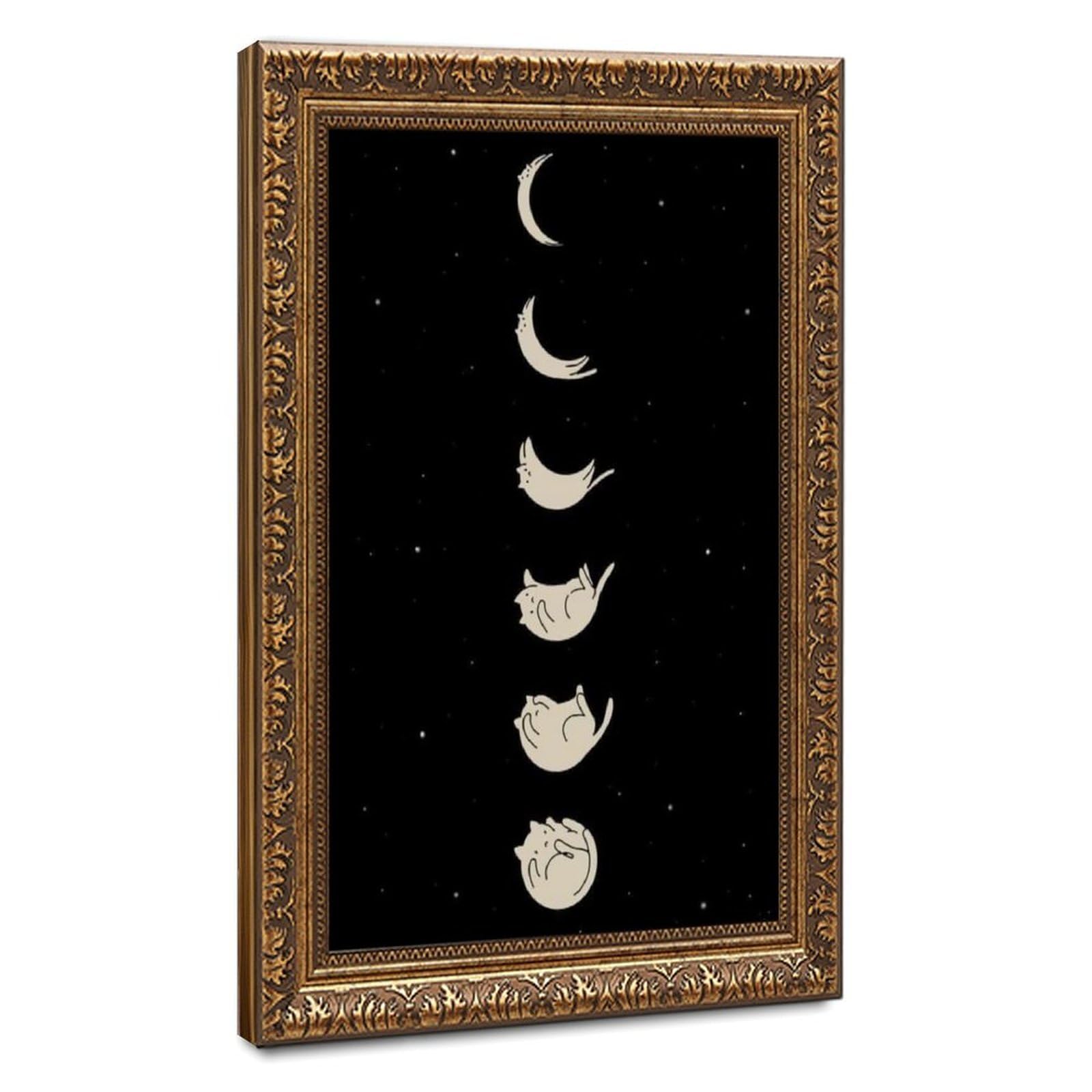 Bareronor The Plump Abstract Cat Canvas Poster Bedroom Decor Landscape Office Room Decor Gift 12" L X 18" W