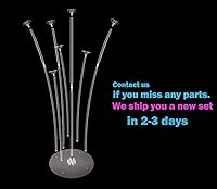 Vista 7 de Juego de 3 soportes para globos con clips para globos y pegamento para globos para mesa de ramo, cumpleaños, baby shower, decoración de boda