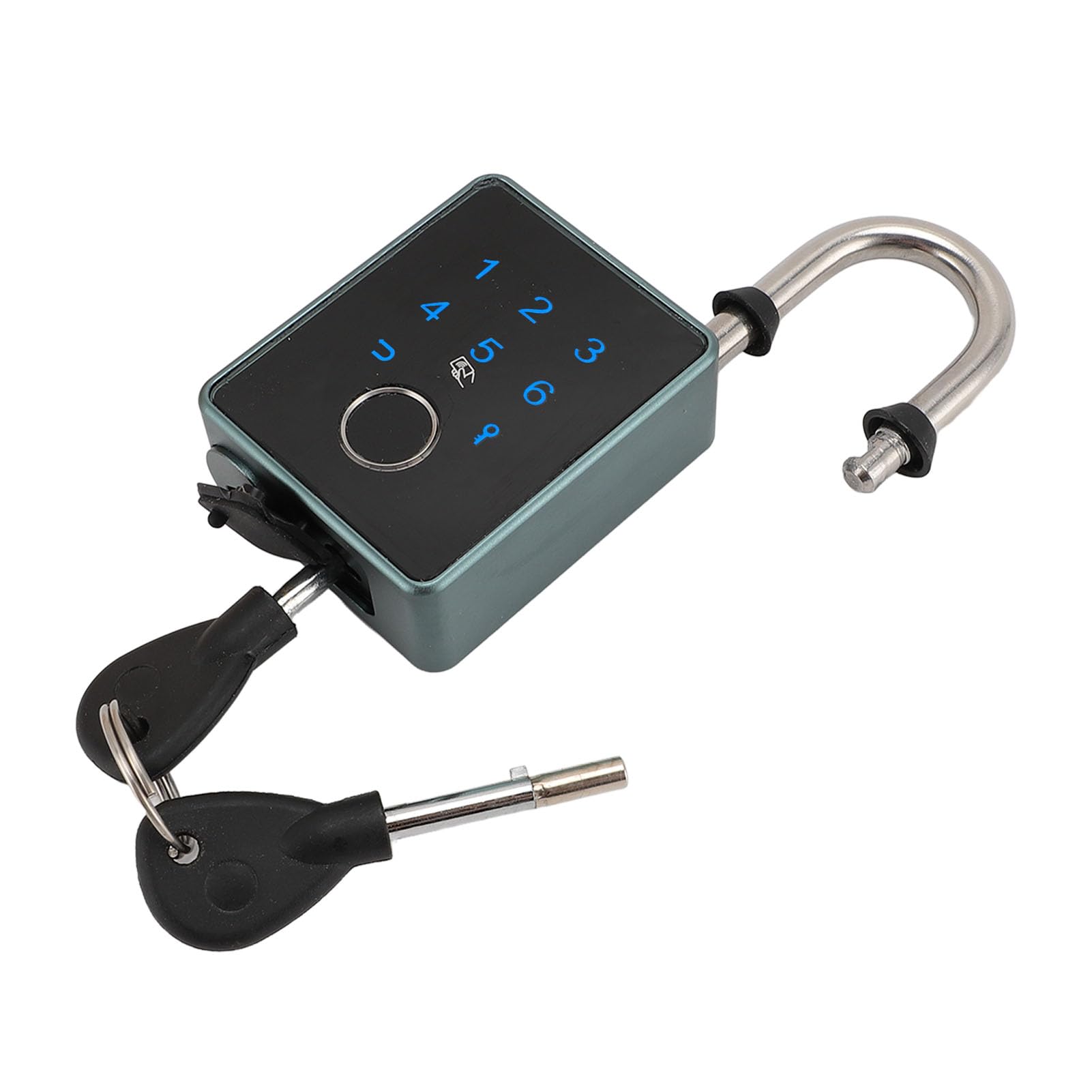 Biometric Smart Padlock, Solid Construction, Weatherproof Fingerprint Padlock, Aluminum Alloy, AntiTheft for Indoor and Outdoor (TT LOCK APP)