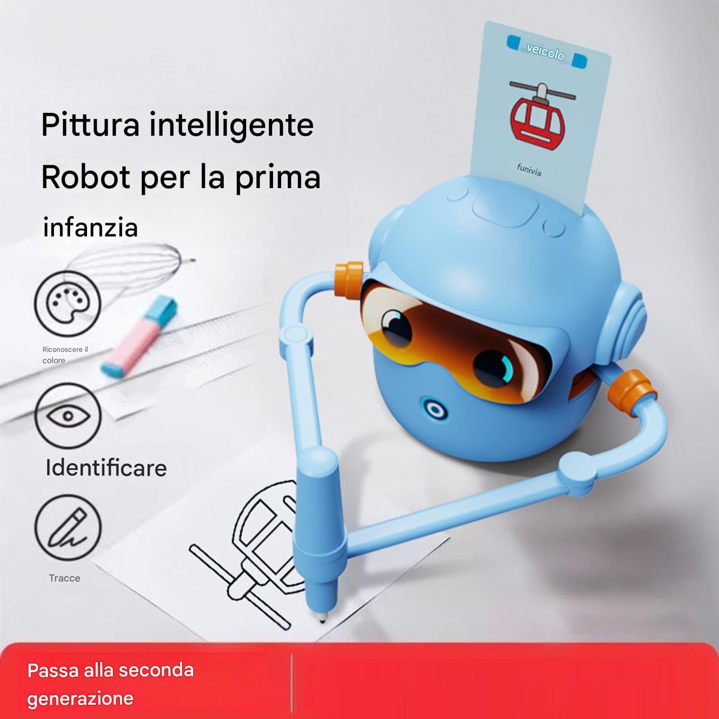 Robot De Dibujo Juguete Educativo de Pintura y Creatividad con 100 Tarjetas | Máquina De Dibujo Juguete De Artes Y Manualidades Para Niños Y Niñas De Preescolar Familia Y