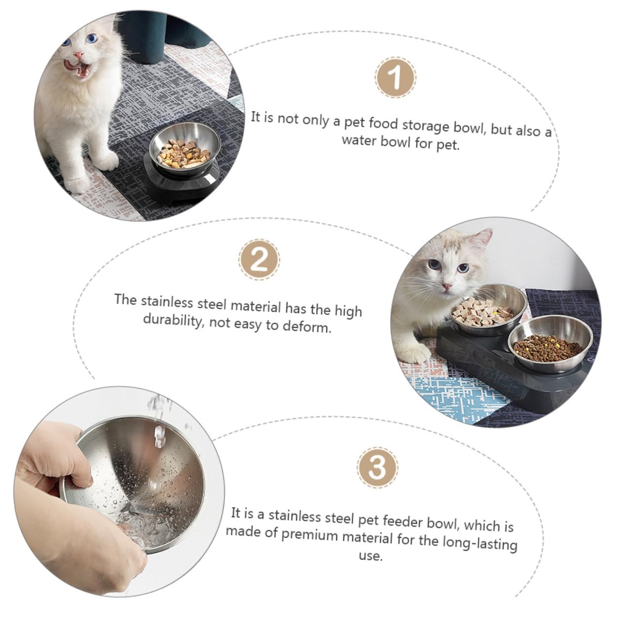 Toddmomy 1pc Pet Feeding Bowl Food Feeder with Comfortable Feeding Angle for Cats Durable Design Easy to Single Bowl