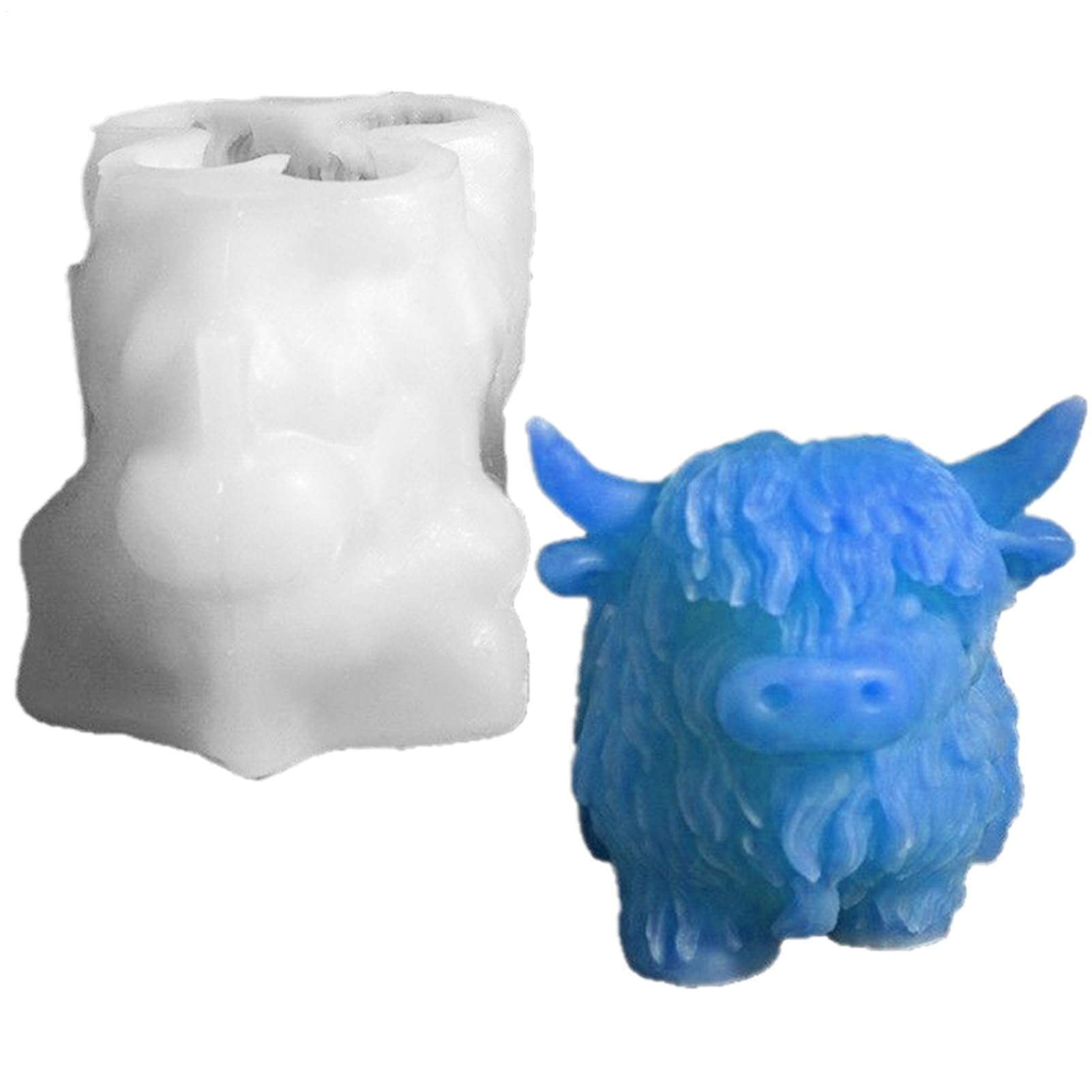 Fondant Mold Highland Cow Farm Animal Cake Topper 3 Tall