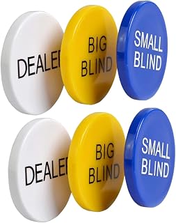 HONMEET 2 Conjuntos De Acessórios Para Viseira Texas Holdem Código De Banqueiro Cego Grande E Pequeno Botões Personalizados Contagem De Fichas De Jogo Botão De Dealer De Pôquer