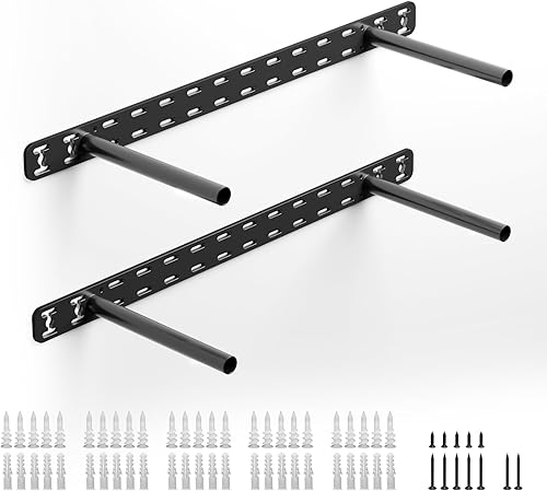 2 piezas Soporte de Estante Flotante de Servicio Pesado Soportes de Metal Ocultos para Estante, Hardware de Estantes Invisibles Sin Plantilla (22" x