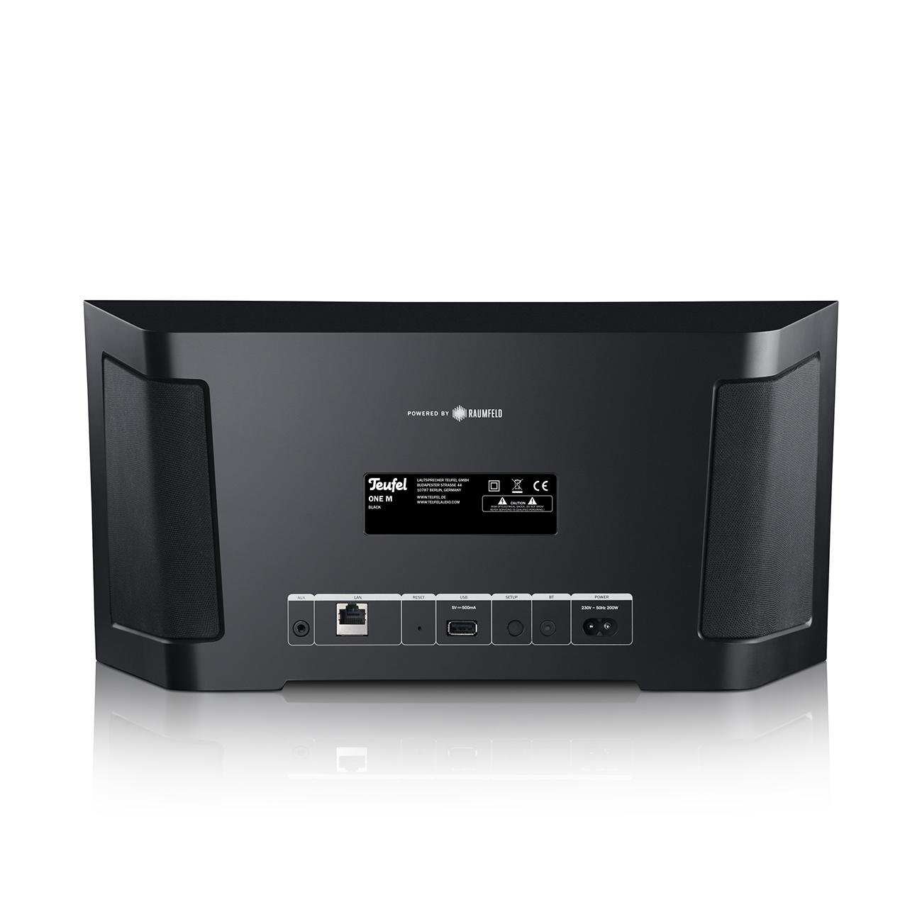 Teufel ONE M - All in One WLAN Multiroom Bluetooth Lautsprecher Radio WiFi Musik Streaming System Internetradio HiFi Soundsystem, Integriertem Subwoofer, Wecker -schwarz
