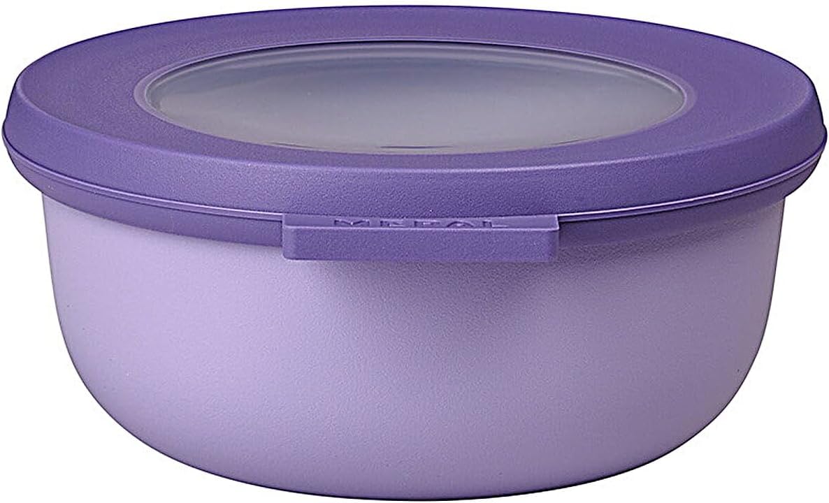 Mepal – Multi Bowl Cirqula Rectangular – Food Storage Container with Lid - Suitable as Airtight Storage Box for the Fridge & Freezer, Microwave Container & Servable Dish – 350 ml – Nordic Lilac