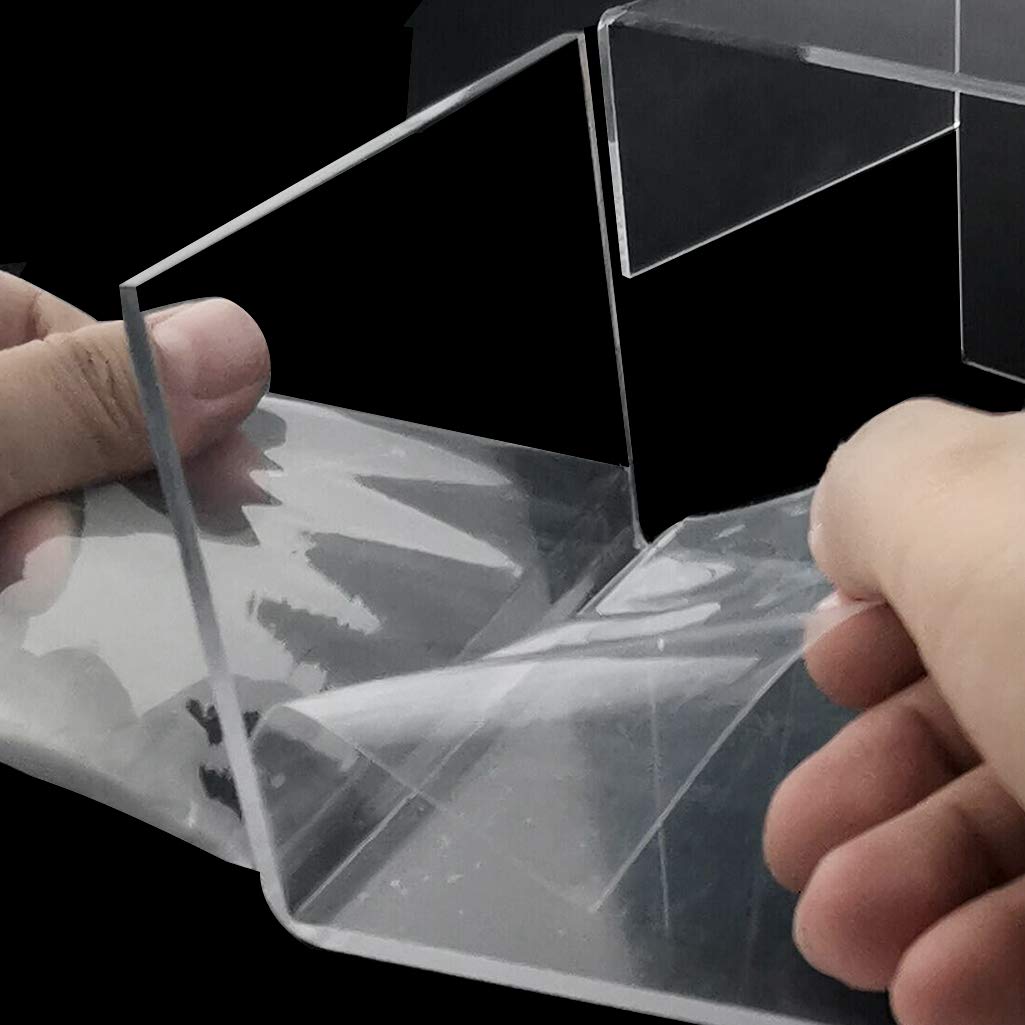 obmwang 3 Pack Clear Acrylic Riser Set, Acrylic Display Risers Shelf Showcase Fixtures for Jewelry, Display Stand (3 Sizes B)