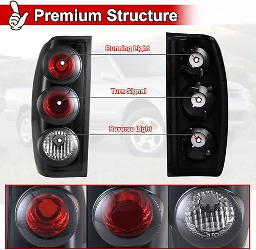 Miniatura 5 de Nixon Offroad Luces traseras para Nissan Frontier 1998 1999 2000 2001 2002 2003 2004, luces traseras halógenas de repuesto para automóvil, 1 par