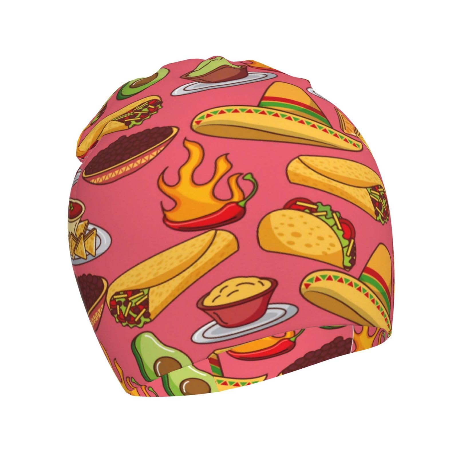 Rqzwdq Taco Kids Beanie Hats Warm Knit Beanie Cap Skull Caps Gifts Decor for Boys Girls White