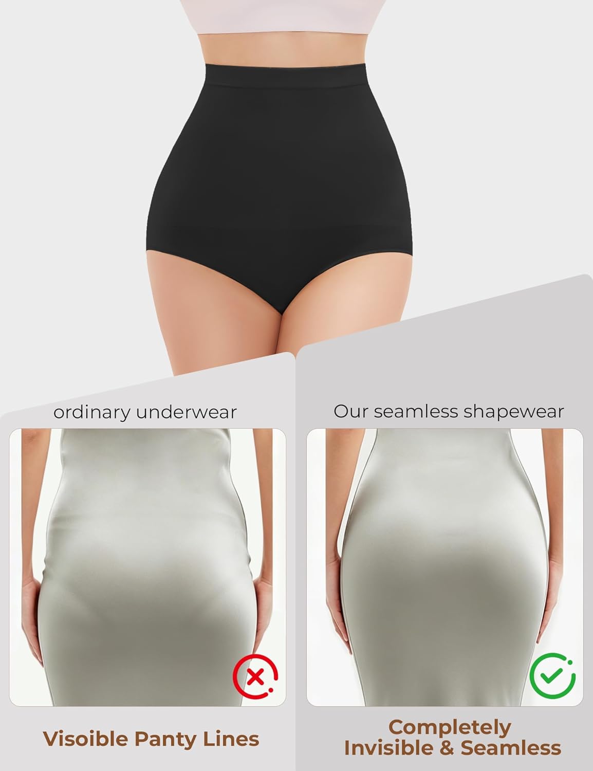 Tummy Control Shapewear Underwear for Women,Seamless Faja Body Shaper Briefs,High Waist Shorts Panties