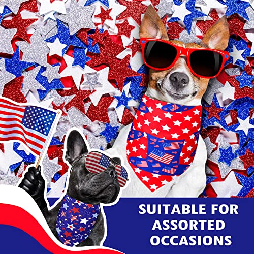 20 Pieces Patriotic Dog Bandana Independence Day Pet Scarf Washable Dog Triangle Bibs American Flag Star Pet Scarfs Adjustable Pet Triangle Washable Kerchief For 4Th Of July Dogs Cats (Star, Xl) #TOP2