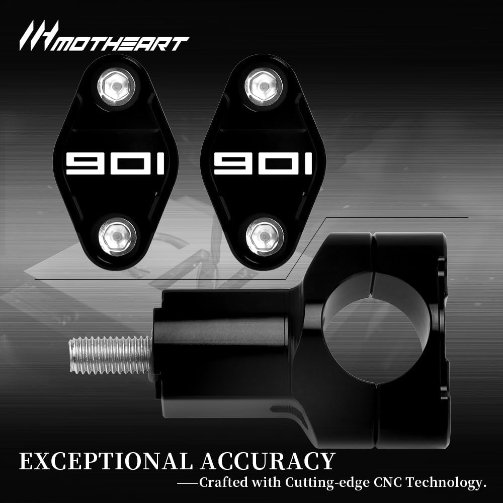Motorcycle Handlebar Risers For Norden 901 2022-2024 52mm CNC Precision Machined for 28mm Bars Enhanced Comfort & Control (See details below) norden 901 Accessories (Black)
