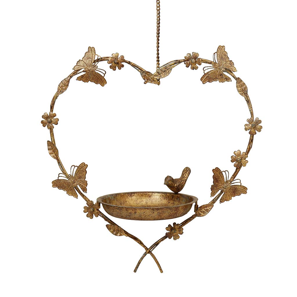 Bird Feeder Dish Hanging Heart Butterfly Wedding Anniversary Spring Summer Gardening Gift