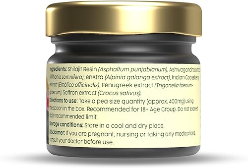 Miniatura 9 de PLIX - Resina Shilajit activada + enXtra  Shilajit del Himalaya con más de 85 minerales traza y 75% de ácido fúlvico para una mayor fuerza,