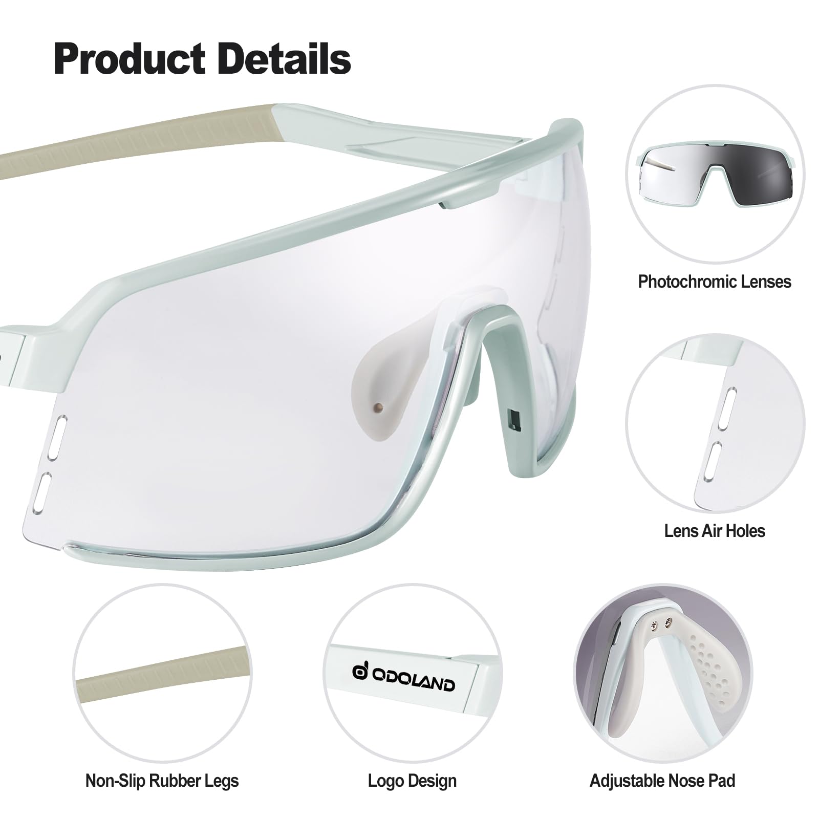 PUKCLAR Polarised Sports Sunglasses For Men Women Driving Sunglasses Cycling Running Fishing Goggles Unbreakable Frame On-1033775