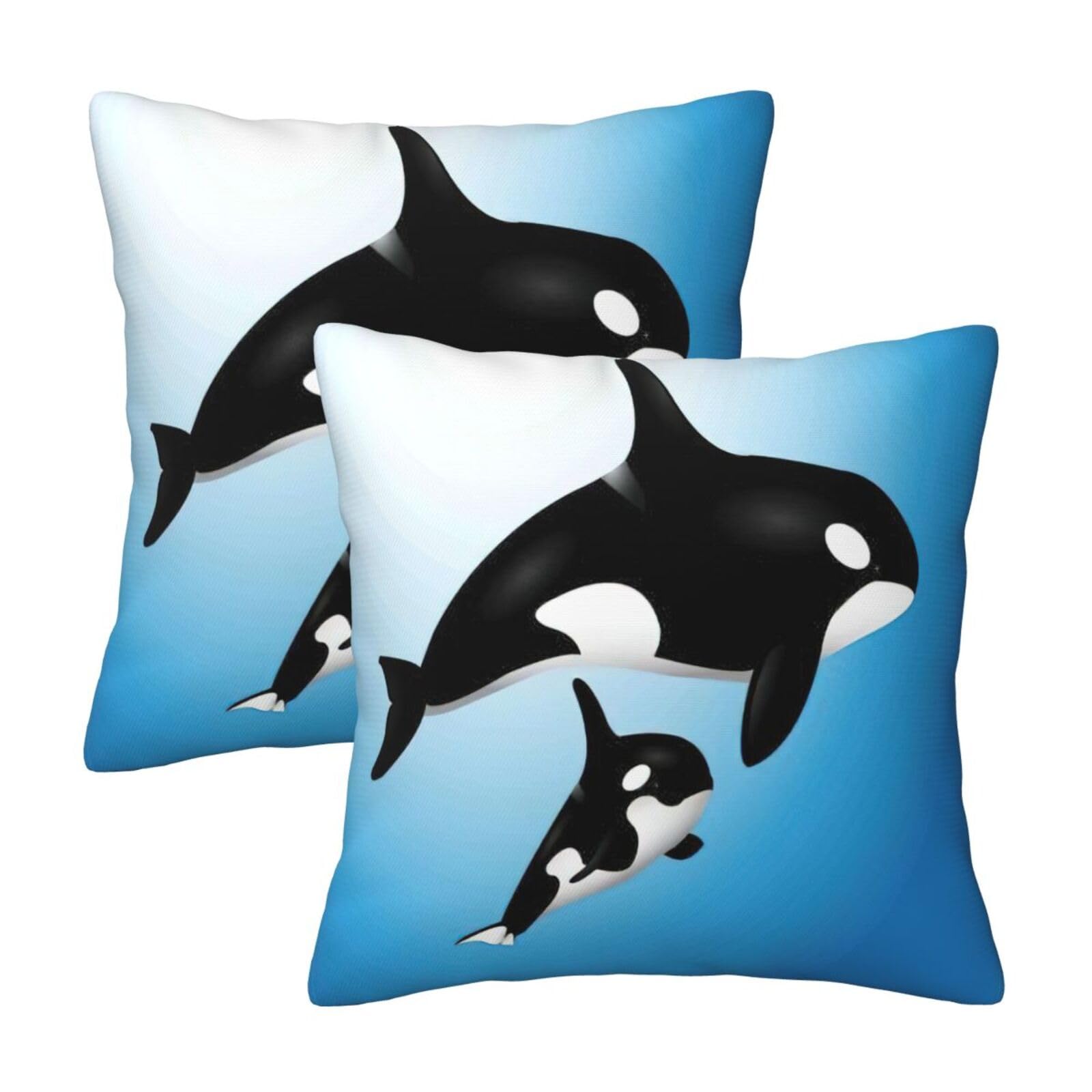 Kfjghhl Whale Throw Pillow Covers Decorative Farmhouse Couch Pillow Case 4 Sizes Square Cushion Pillcase