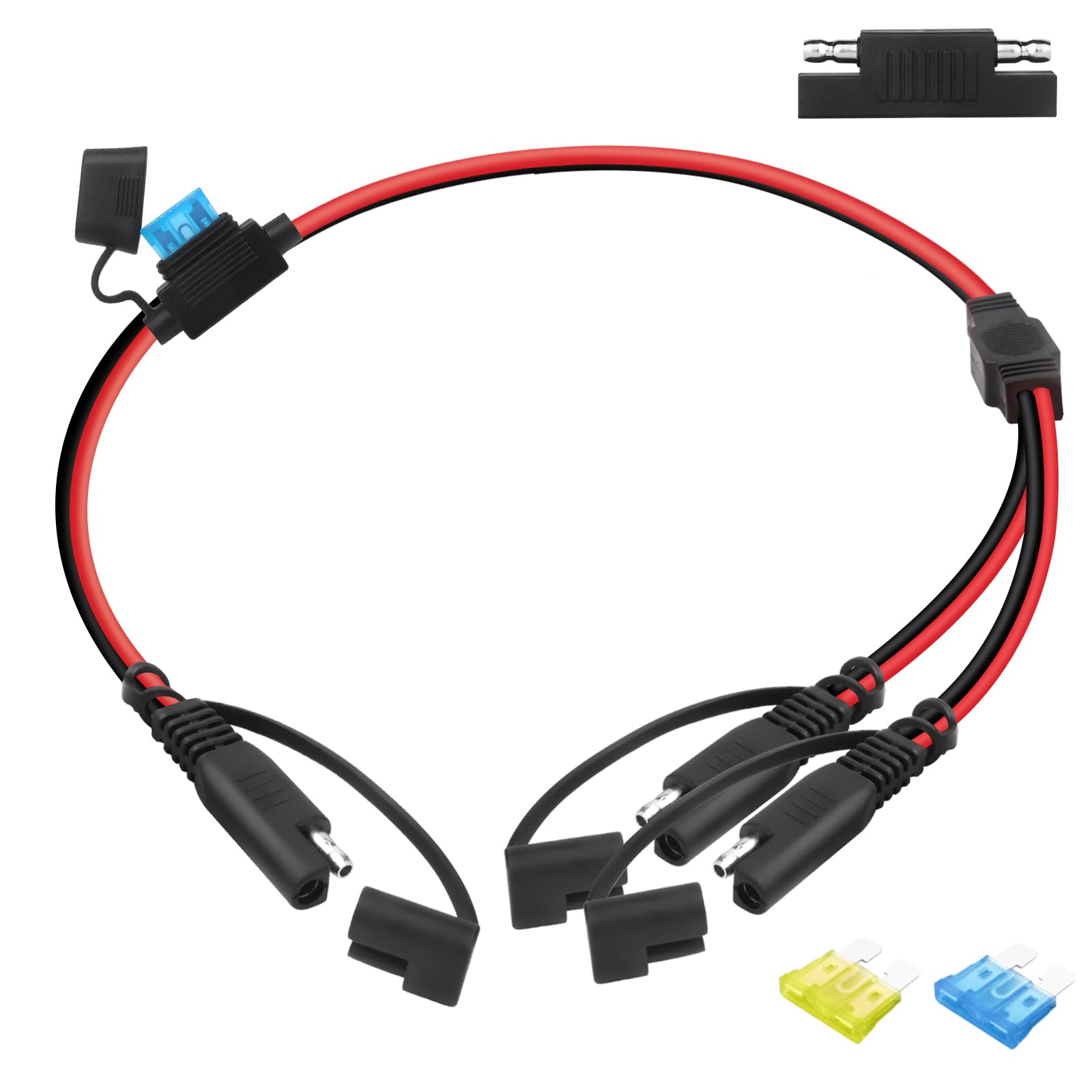 2-Way Splitter, SAE Connector,1 to 2 SAE Connector Power Charger Adapter